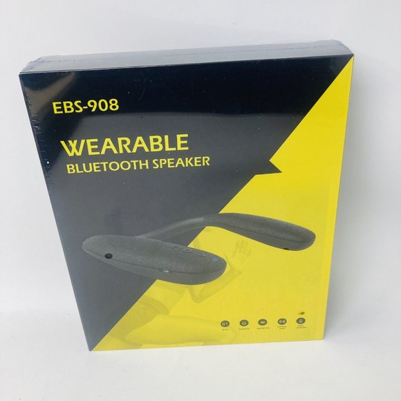 NWT ROHS EBS-908 WEARABLE/PORTABLE AROUND THE NECK BLUETOOTH SPEAKER BLACK - Picture 1 of 2